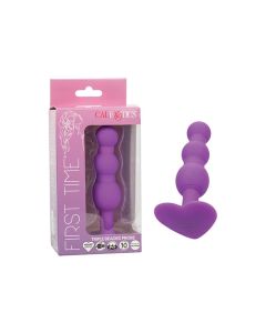 First Time Vibrating Triple Beaded Anal Probe - Purple